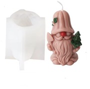 SANTA GNOM z Choinką Boże Narodzenie forma silikon. 8.6*7.5 do Świec Żywic