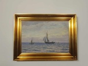 Stary obraz na płótnie Jens Sinding Christensen 1888 - 1980.