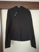 Bluza z kapturem, koronka, czarna, gotycka, guziki, asymetria