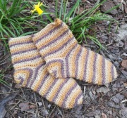 Naalbinding nalbinding skarpety 100% wełna reko Oslo (barwniki roślinne)