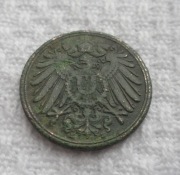 Niemcy Wilhelm II 1 pfennig fenig 1896 E Muldenhütten Saksonia KM# 10