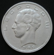 Belgia 50 franków 1940 - król Leopold III - srebro