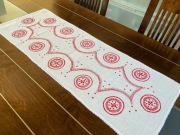 Bieżniki lniany, haft ręczny kurpiowski - 96x37 cm