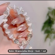 Modny biały szklany bransoletka 