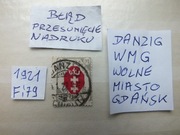 znaczki Fi 71 BŁĄD WMG 1921r. DANZIG Niemcy Rzesza Wolne Miasto PMW