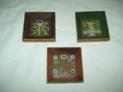 RĘCZNIE MALOWANE OBRAZKI, OSZKLONE - MOTYW - KWIATY