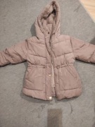Kurtka zimowa dziewczęca 128 ZARA pudrowy beż