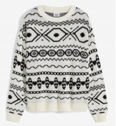 Bonprix ciepły elegancki sweter w stylu PRL wzór norweski  52/54