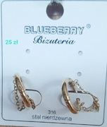 Kolczyki złote kółeczka Blueberry 