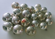 szklane bombki PRL srebrne 19 szt. do pomalowania do