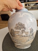 Porcelanowy wazon pejzaż Bing & Grøndahl (B&G), Dania Royal Copenhagen 