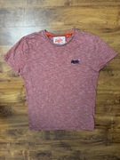 Koszulka bawełniana koralowa tshirt Superdry rozmiar S
