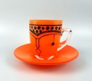 Secesyjna filizanka do mokki pocz XX w. Szklo