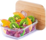 Szklane i bambusowe pudełko na lunch UMAMI - 640ml LUNCH BOX