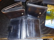 3 portfele męskie, unisex, skóra naturalna licowa - okazja! 