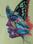 Abstrakcyjny portret kobiety "Trzepot motylich skrzydeł"