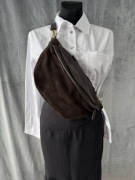 Nerka torebka czekolada skóra zamsz naturalny Włoska - nowa