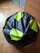 Pufa-piłka w kolorze czarno-szarym