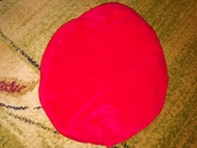 Beret damski aksamitny 57cm czerwony PRL