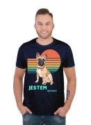 Męska koszulka z nadrukiem psa buldog angielski 