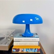Lampa niebieska kobaltowy grzyb grzybek skandynawska plastikowa lata 60