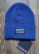 czapka beanie Napapijri F - mountain zimowa z logo niebieska