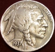 5 cent Buffalo Nickle 1937 S San Francisco rzadka mennica  nr 4