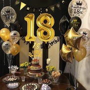Zestaw balonów 18 urodziny dziewczyny kobiety złoty czarny dekoracja 28 szt