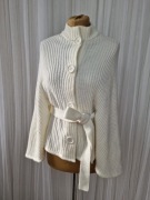 M&S kremowy kardigan wiązany w talii ponczo narzutka one size S/M