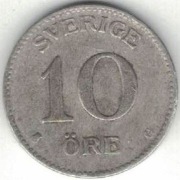 Szwecja 10 ore 1938 - 15 mm - srebro Ag - nr 3