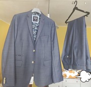 Lavard Niebieski garnitur męski w mikro wzór 35172