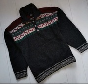 TELEMARK NORWAY L /XL CIEPŁY SOLIDNY SWETER NORWESKI WOOL