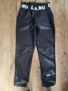 Spodnie ekoskóra ściągacze na nogawkach