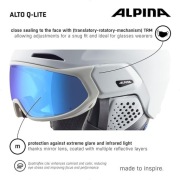 Kask narciarski - ALPINA ALTO Q-LITE white matt (blue revo), 55-59 cm