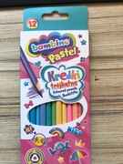 Kredki St.Majewski ołówkowe trójkątne pastelowe 12 kolorów