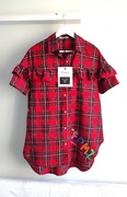 Trendy.ing Czerwona koszula krata z falbaną r U