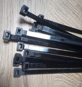 Trytytki, opaski zaciskowe, trytki 7,5 x 450 mm, czarne, paczka 100 szt.