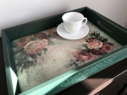 Drewniana taca prezent decoupage, 