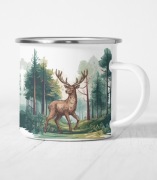 Kubek emaliowany Jeleń Las Natura Biwak Wędrówki Camping Turystyka Prezent
