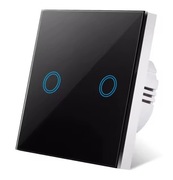 Włącznik dotykowy podwójny czarny