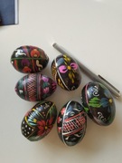 Zestaw 6 drewnianych jajek wielkanocnych 