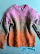 H&M KOLOROWY SWETEREK OMBRE WEŁNA R.110/116