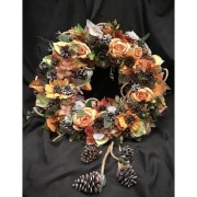 Dekoracja domu wianek stroik jesienny zawieszka