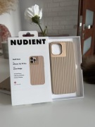 Nudient linen beige beżowe złote silikonowe etui case iPhone 12 pro