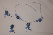 Komplet: naszyjnik i kolczyki, kolor niebieski. Apart. UNIKAT !