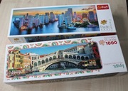 puzzle panoramiczne zestaw 2 x 1000 Trefl panorama Miami i Most Rialto