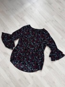 Czarna bluzka w kwiaty Dorothy Perkins 44 XXL