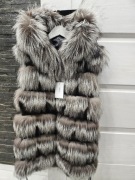 Kamizelka naturalny srebrny lis
