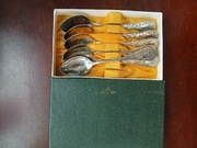 PRL posrebrzane łyżeczki małe do kawy oryginalne pudełko