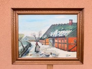  STARY   OBRAZ OLEJNY NA PŁÓTNIE  sygnowany 1956 r